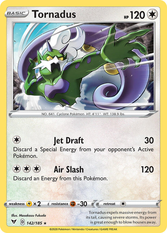(142/185) Pokemon TCG Vivid Voltage Single: Tornadus Reverse Holo Holo Rare
