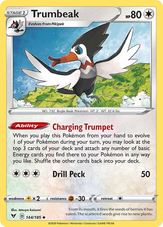 (144/185) Pokemon TCG Vivid Voltage Single: Trumbeak  Uncommon