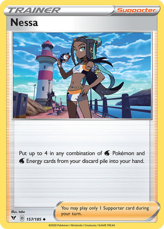 (157/185) Pokemon TCG Vivid Voltage Single: Nessa Reverse Holo Uncommon