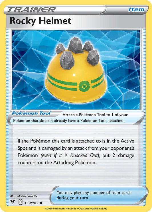 (159/185) Pokemon TCG Vivid Voltage Single: Rocky Helmet Reverse Holo Uncommon