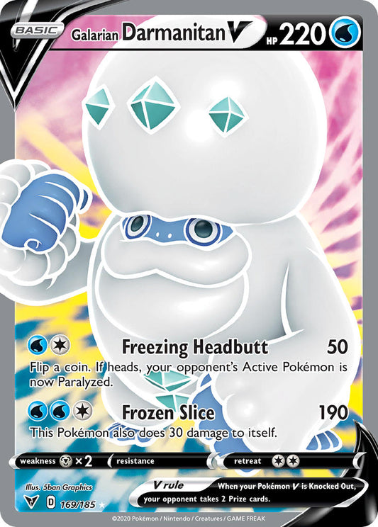 (169/185) Pokemon TCG Vivid Voltage Single: Galarian Darmanitan V  Ultra Rare