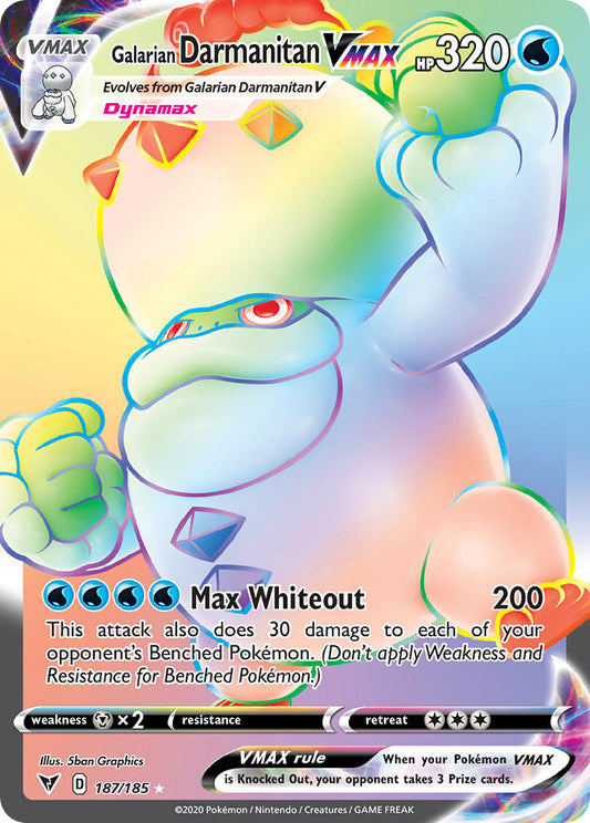 (187/185) Pokemon TCG Vivid Voltage Single: Galarian Darmanitan VMAX  Secret Rare
