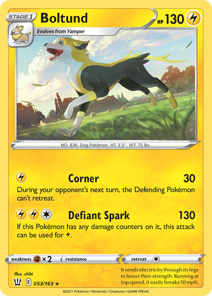 (053/163) Pokemon TCG Battle Styles Single: Boltund  Rare