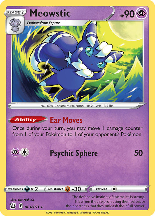 (061/163) Pokemon TCG Battle Styles Single: Meowstic  Holo Rare