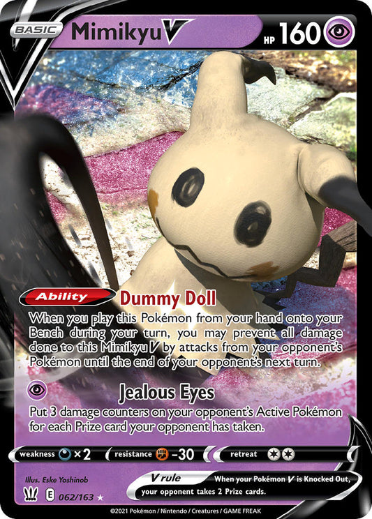 (062/163) Pokemon TCG Battle Styles Single: Mimikyu V  Ultra Rare