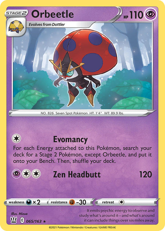 (065/163) Pokemon TCG Battle Styles Single: Orbeetle Reverse Holo Holo Rare