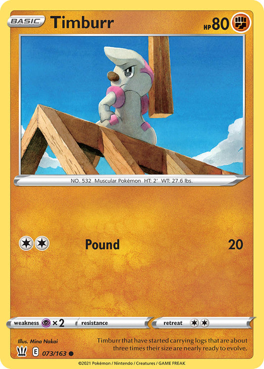 (073/163) Pokemon TCG Battle Styles Single: Timburr  Common