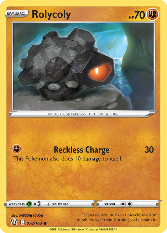 (078/163) Pokemon TCG Battle Styles Single: Rolycoly  Common