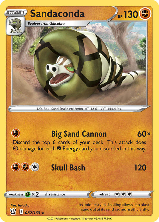 (082/163) Pokemon TCG Battle Styles Single: Sandaconda Reverse Holo Holo Rare