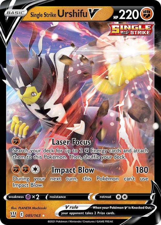 (085/163) Pokemon TCG Battle Styles Single: Single Strike Urshifu V  Ultra Rare