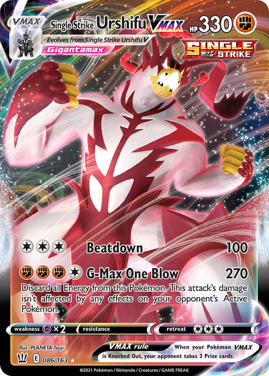(086/163) Pokemon TCG Battle Styles Single: Single Strike Urshifu VMAX  Ultra Rare