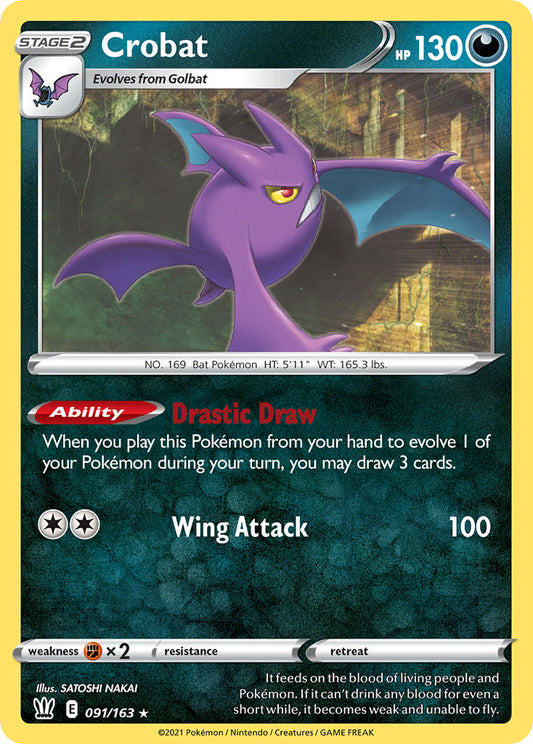 (091/163) Pokemon TCG Battle Styles Single: Crobat  Holo Rare
