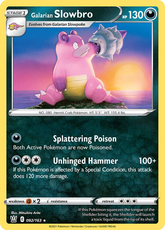(092/163) Pokemon TCG Battle Styles Single: Galarian Slowbro Reverse Holo Rare