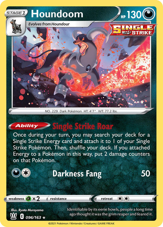 (096/163) Pokemon TCG Battle Styles Single: Houndoom  Holo Rare