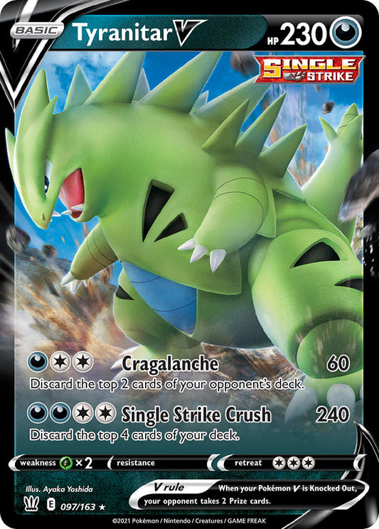 (097/163) Pokemon TCG Battle Styles Single: Tyranitar V  Ultra Rare