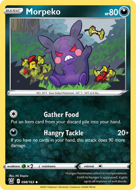 (098/163) Pokemon TCG Battle Styles Single: Morpeko Reverse Holo Uncommon