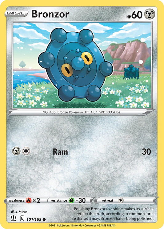 (101/163) Pokemon TCG Battle Styles Single: Bronzor Reverse Holo Common