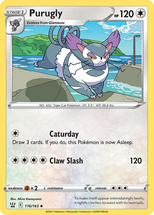 (116/163) Pokemon TCG Battle Styles Single: Purugly  Uncommon