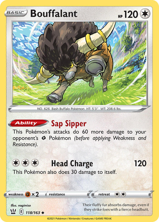 (118/163) Pokemon TCG Battle Styles Single: Bouffalant  Uncommon