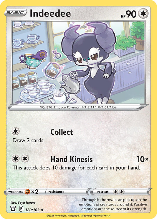 (120/163) Pokemon TCG Battle Styles Single: Indeedee Reverse Holo Uncommon