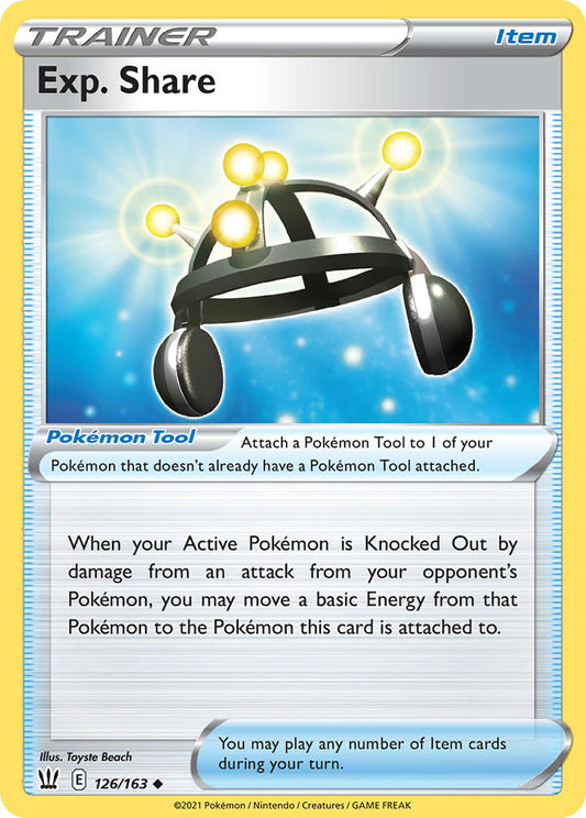 (126/163) Pokemon TCG Battle Styles Single: Exp. Share Reverse Holo Uncommon