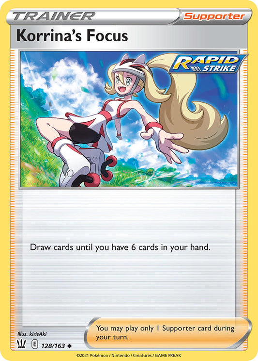 (128/163) Pokemon TCG Battle Styles Single: Korrina's Focus Reverse Holo Uncommon