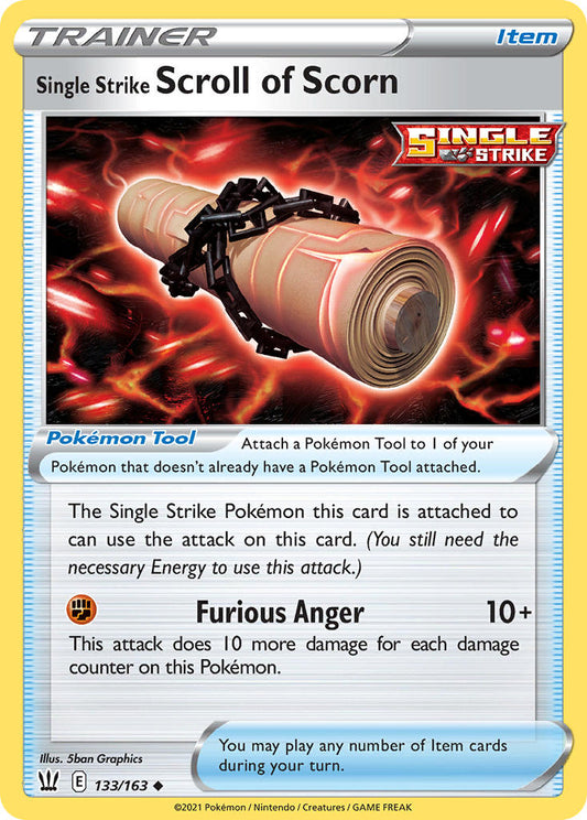 (133/163) Pokemon TCG Battle Styles Single: Single Strike Scroll of Scorn Reverse Holo Uncommon
