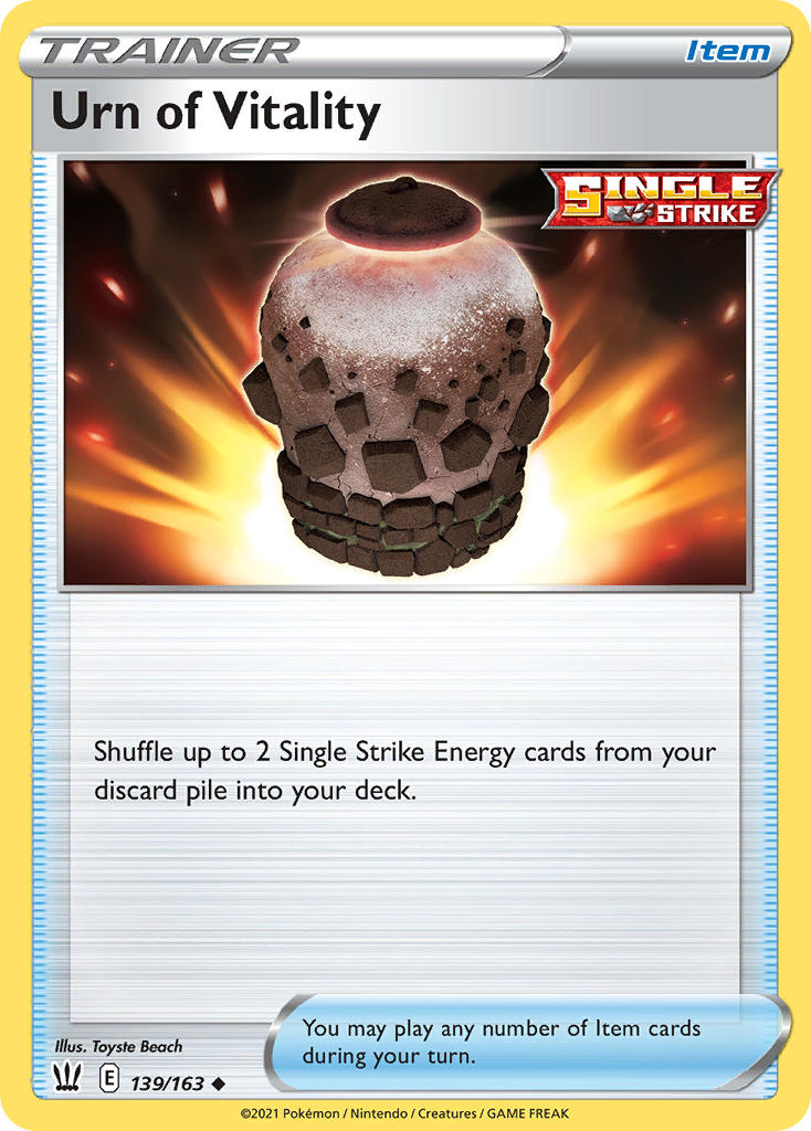 (139/163) Pokemon TCG Battle Styles Single: Urn of Vitality Reverse Holo Uncommon