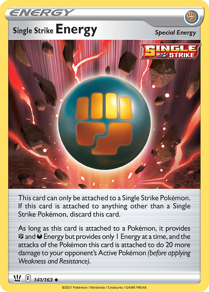 (141/163) Pokemon TCG Battle Styles Single: Single Strike Energy  Uncommon