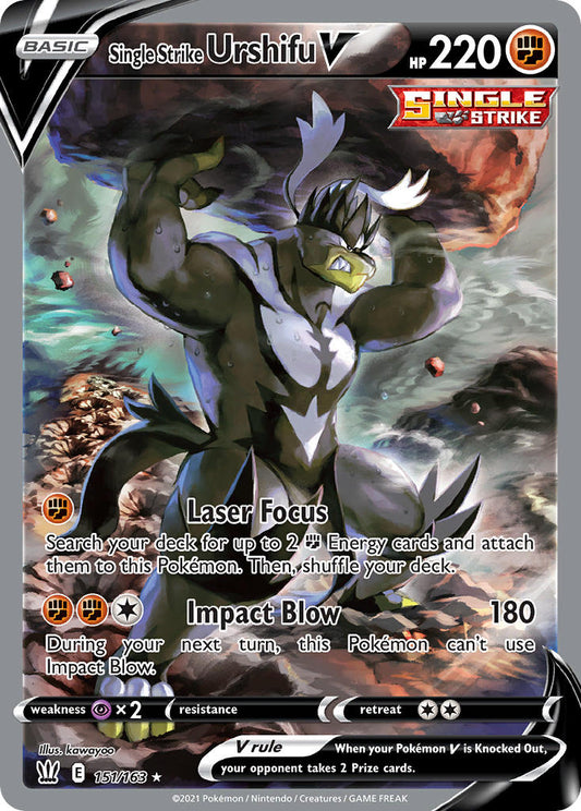 (151/163) Pokemon TCG Battle Styles Single: Single Strike Urshifu V  Ultra Rare