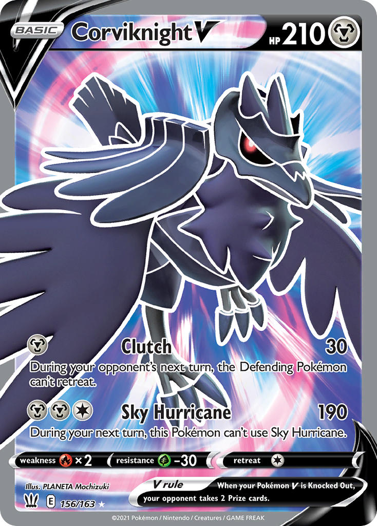 (156/163) Pokemon TCG Battle Styles Single: Corviknight V  Ultra Rare
