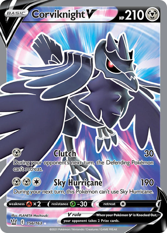 (156/163) Pokemon TCG Battle Styles Single: Corviknight V  Ultra Rare