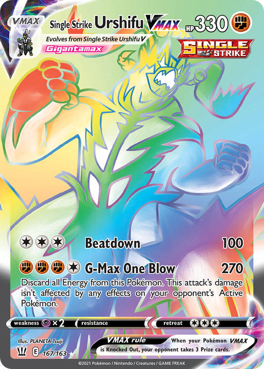 (167/163) Pokemon TCG Battle Styles Single: Single Strike Urshifu VMAX  Secret Rare