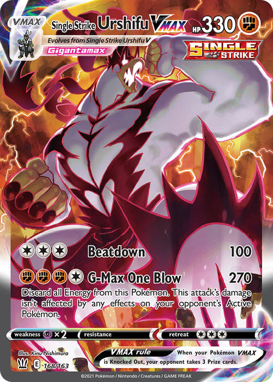 (168/163) Pokemon TCG Battle Styles Single: Single Strike Urshifu VMAX  Secret Rare