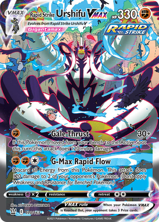 (170/163) Pokemon TCG Battle Styles Single: Rapid Strike Urshifu VMAX  Secret Rare