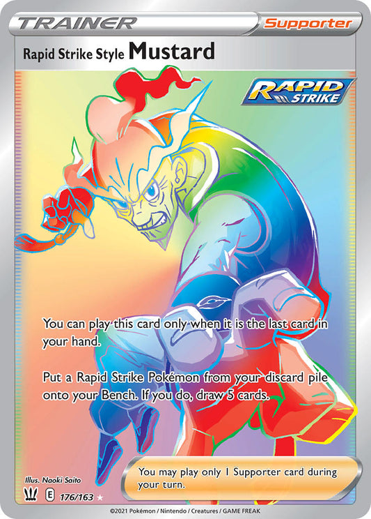 (176/163) Pokemon TCG Battle Styles Single: Rapid Strike Style Mustard  Secret Rare