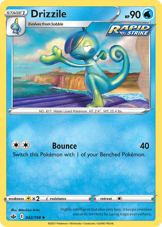 (042/198) Pokemon TCG Chilling Reign Single: Drizzile Reverse Holo Uncommon