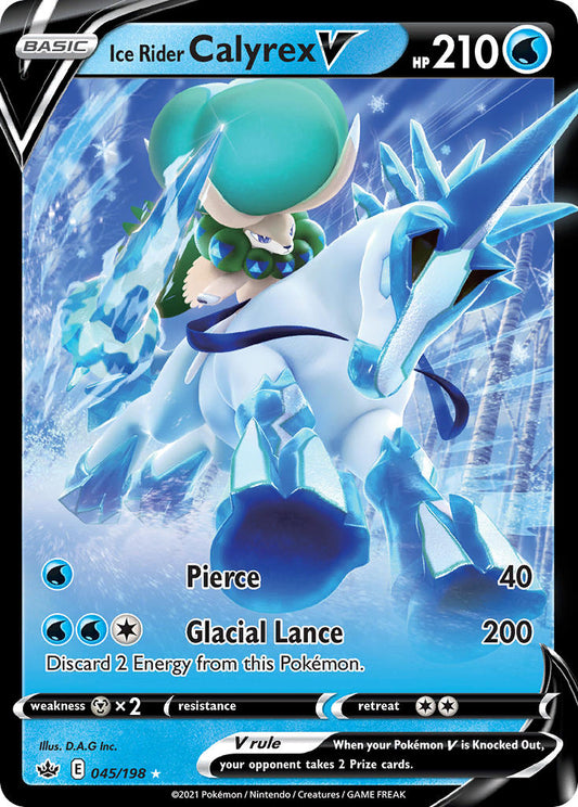 (045/198) Pokemon TCG Chilling Reign Single: Ice Rider Calyrex V  Ultra Rare