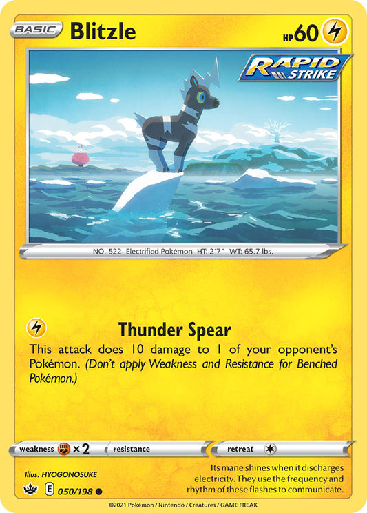 (050/198) Pokemon TCG Chilling Reign Single: Blitzle Reverse Holo Common