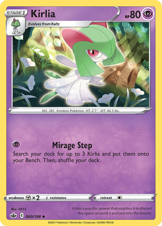 (060/198) Pokemon TCG Chilling Reign Single: Kirlia Reverse Holo Uncommon