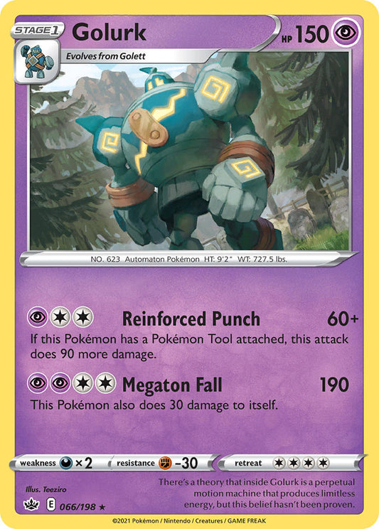 (066/198) Pokemon TCG Chilling Reign Single: Golurk  Rare
