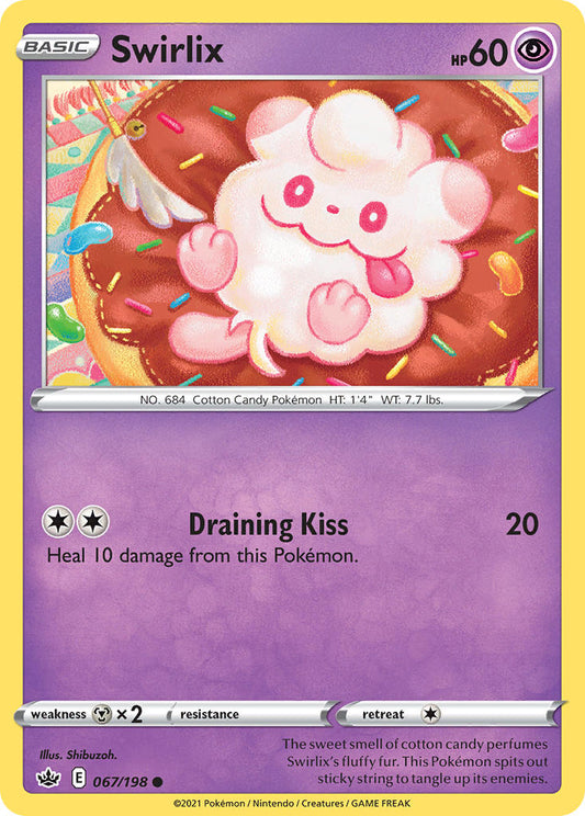(067/198) Pokemon TCG Chilling Reign Single: Swirlix Reverse Holo Common