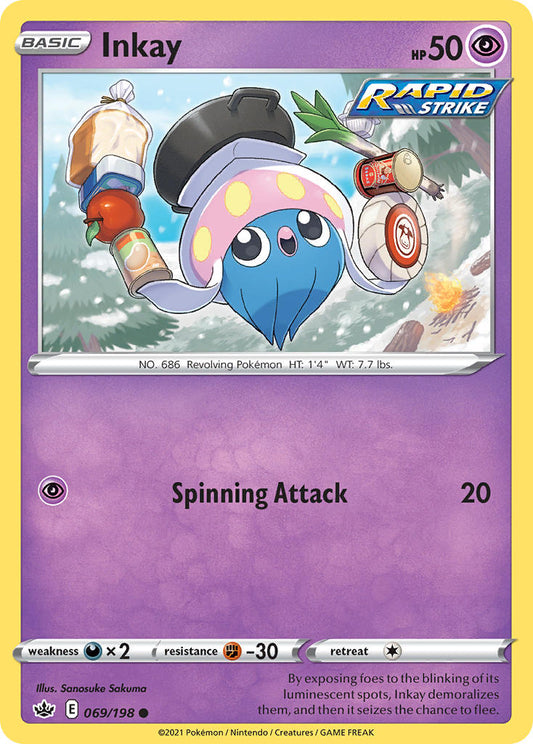 (069/198) Pokemon TCG Chilling Reign Single: Inkay Reverse Holo Common