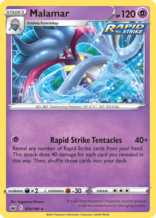 (070/198) Pokemon TCG Chilling Reign Single: Malamar Reverse Holo Rare