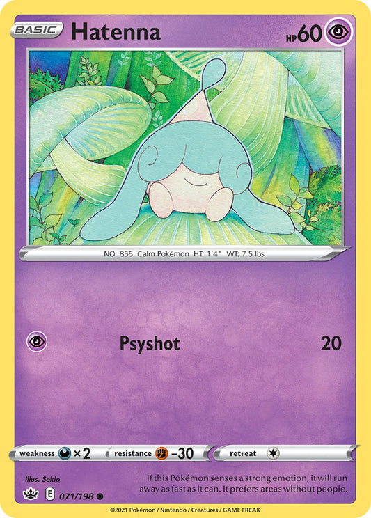 (071/198) Pokemon TCG Chilling Reign Single: Hatenna Reverse Holo Common