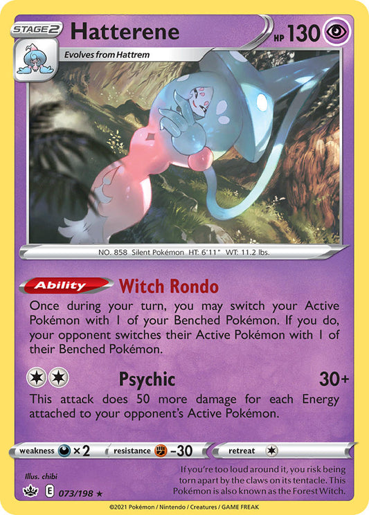 (073/198) Pokemon TCG Chilling Reign Single: Hatterene  Holo Rare