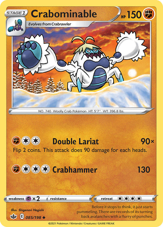 (085/198) Pokemon TCG Chilling Reign Single: Crabominable  Uncommon