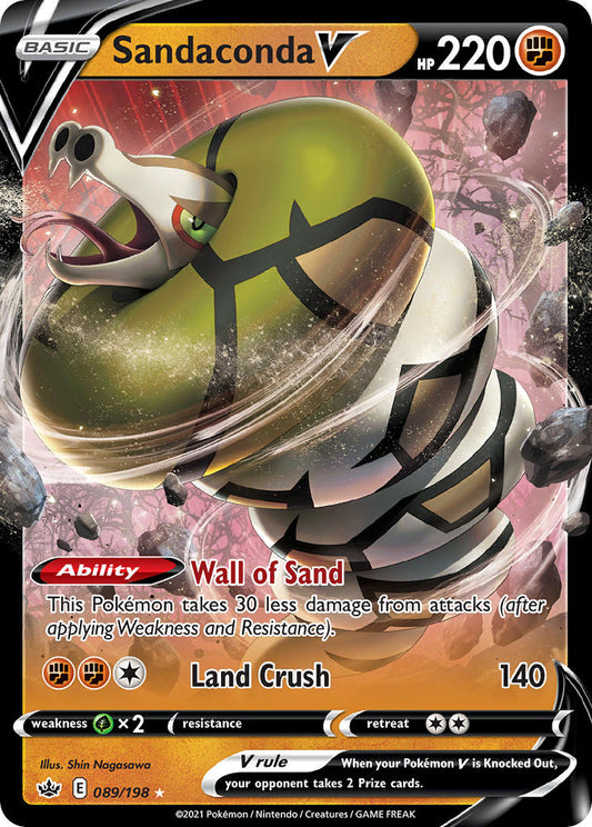 (089/198) Pokemon TCG Chilling Reign Single: Sandaconda V  Ultra Rare