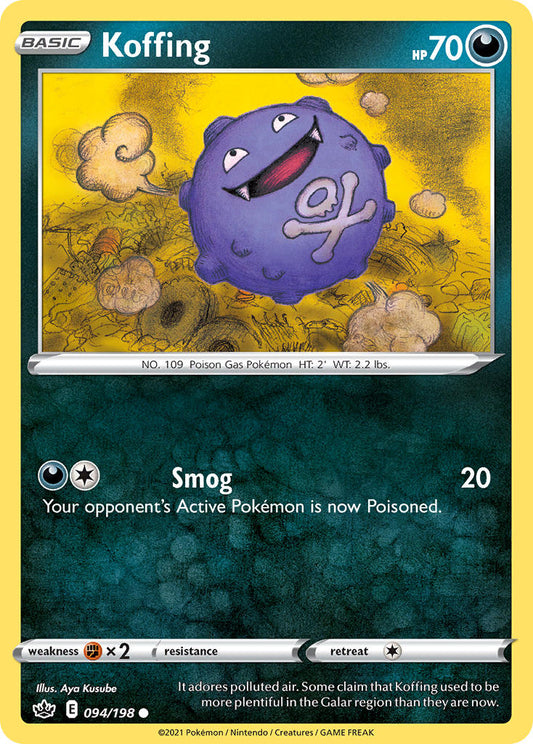 (094/198) Pokemon TCG Chilling Reign Single: Koffing  Common