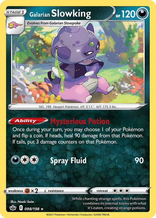 (098/198) Pokemon TCG Chilling Reign Single: Galarian Slowking  Holo Rare
